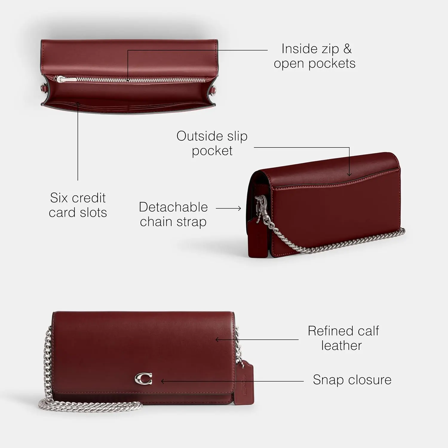 Coach Evie Long Wallet With Chain 5