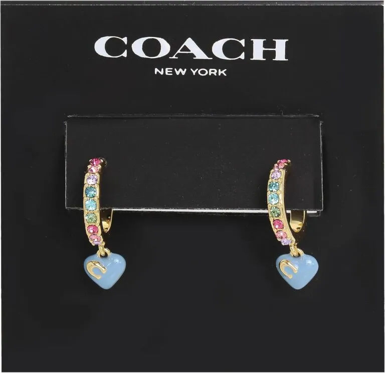 COACH Pave Enamel Heart Huggie Earrings Review