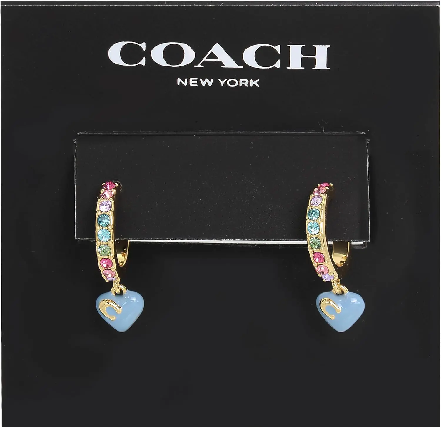 Coach Pave Enamel Heart Huggie Earrings Review