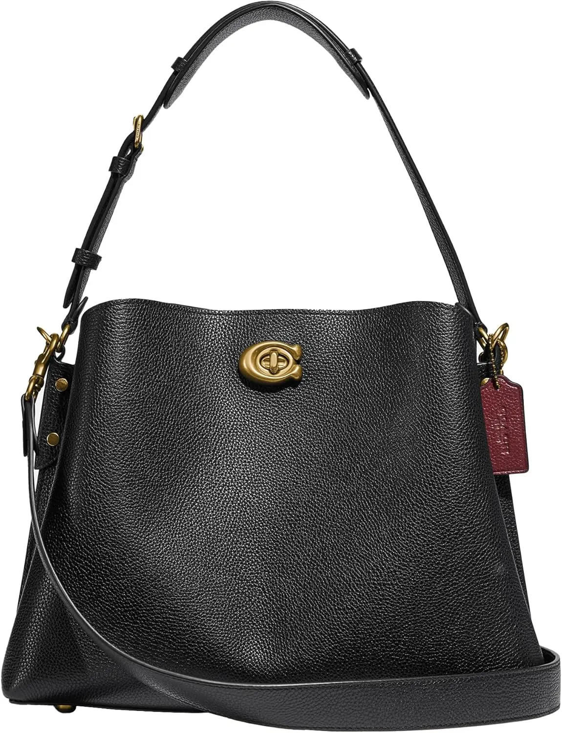 Coach Womens Polished Pebble Leather Willow Shoulder Bag 1