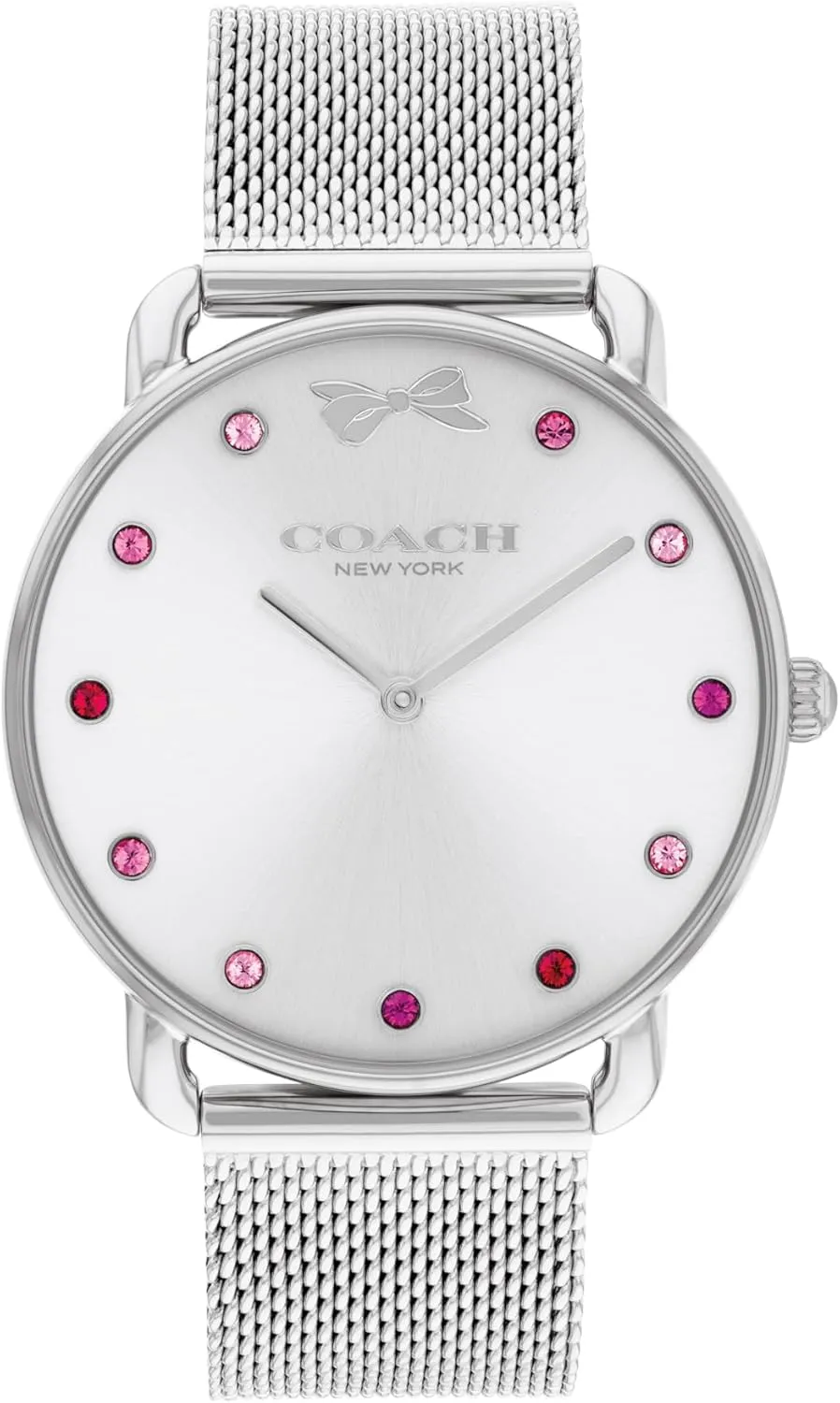 Coach Elliot Womens Gift Set 36mm Quartz Watch With Stainless Steel Mesh Strap Includes Chain Bracelet With Bow Gift For 1
