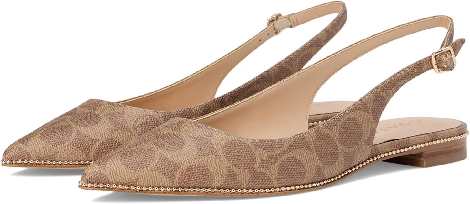 Coach Womens Claire Signature Coated Canvas Skimmer Slipper