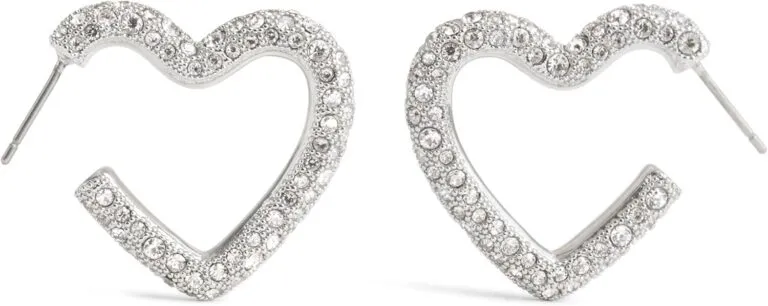 COACH Womens Pav&eacute; Heart Hoop Earrings Review