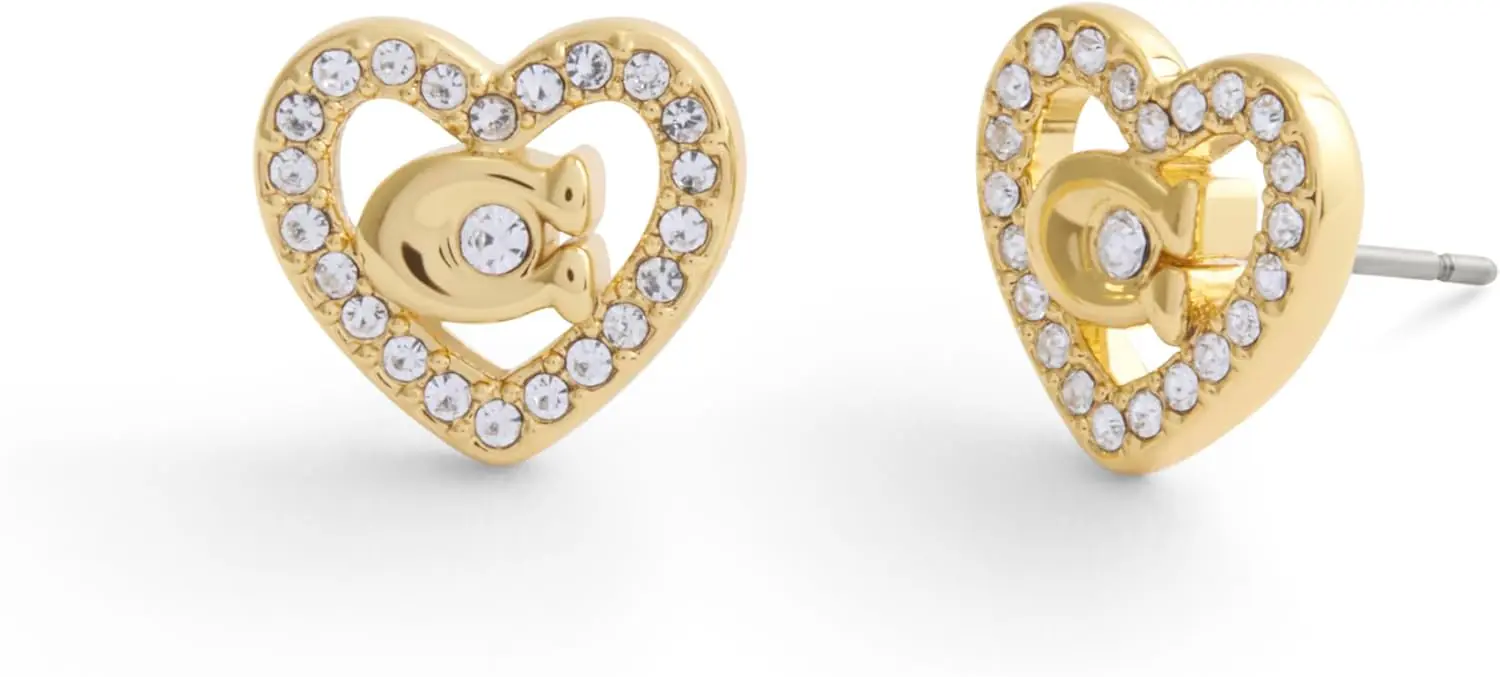 Coach Womens Signature C Pave Stud Earrings
