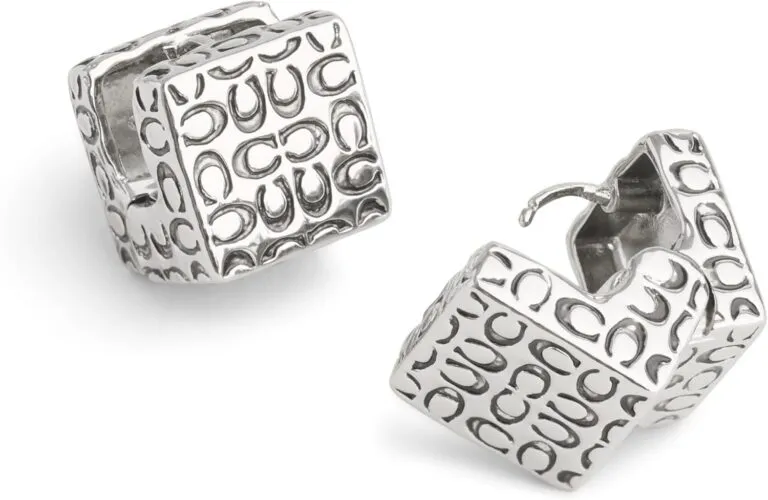 COACH Women&rsquo;s Signature Quilted Cube Huggie Earrings review