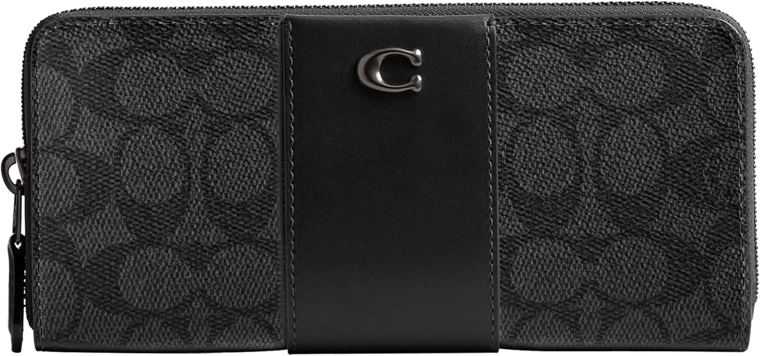 Coach Womens Slim Accordion Zip V5charcoal Black