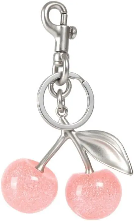 Minkars Cherry Bag Charm Cherry Keychain Accessory Purse Charm