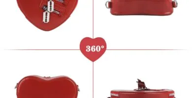 Oweisong Black Heart Shaped Purse Cute Red Gothic Bag Purse For Women Ladies Chain Crossbody Shoudler Handbag 1