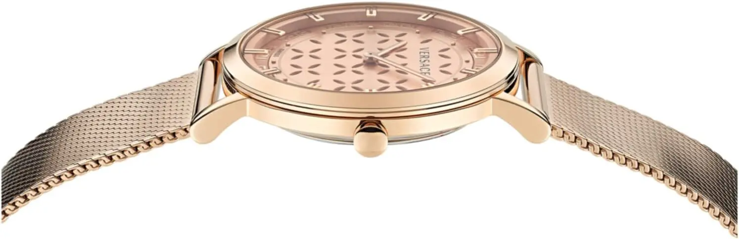 Relógio de Luxo para Mulheres da Coleção New Generation da Versace com uma Pulseira de Ouro Rosado com Caixa de Ouro Rosa e 1 2