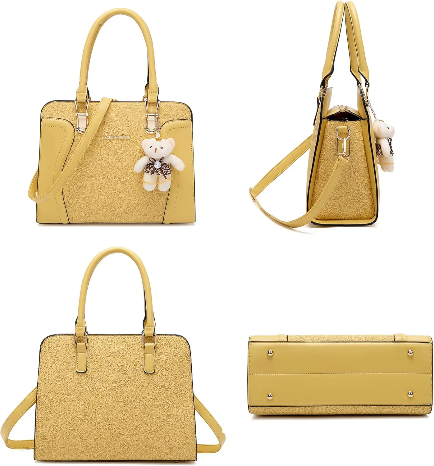Womens Fashion Handbags Tote Bags Shoulder Bag Top Handle Satchel Purse Set 4pcs 3