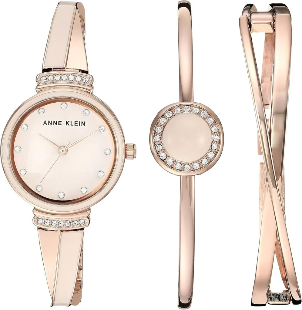 Anne Klein Womens Premium Crystal Accented Watch And Bangle Set 1