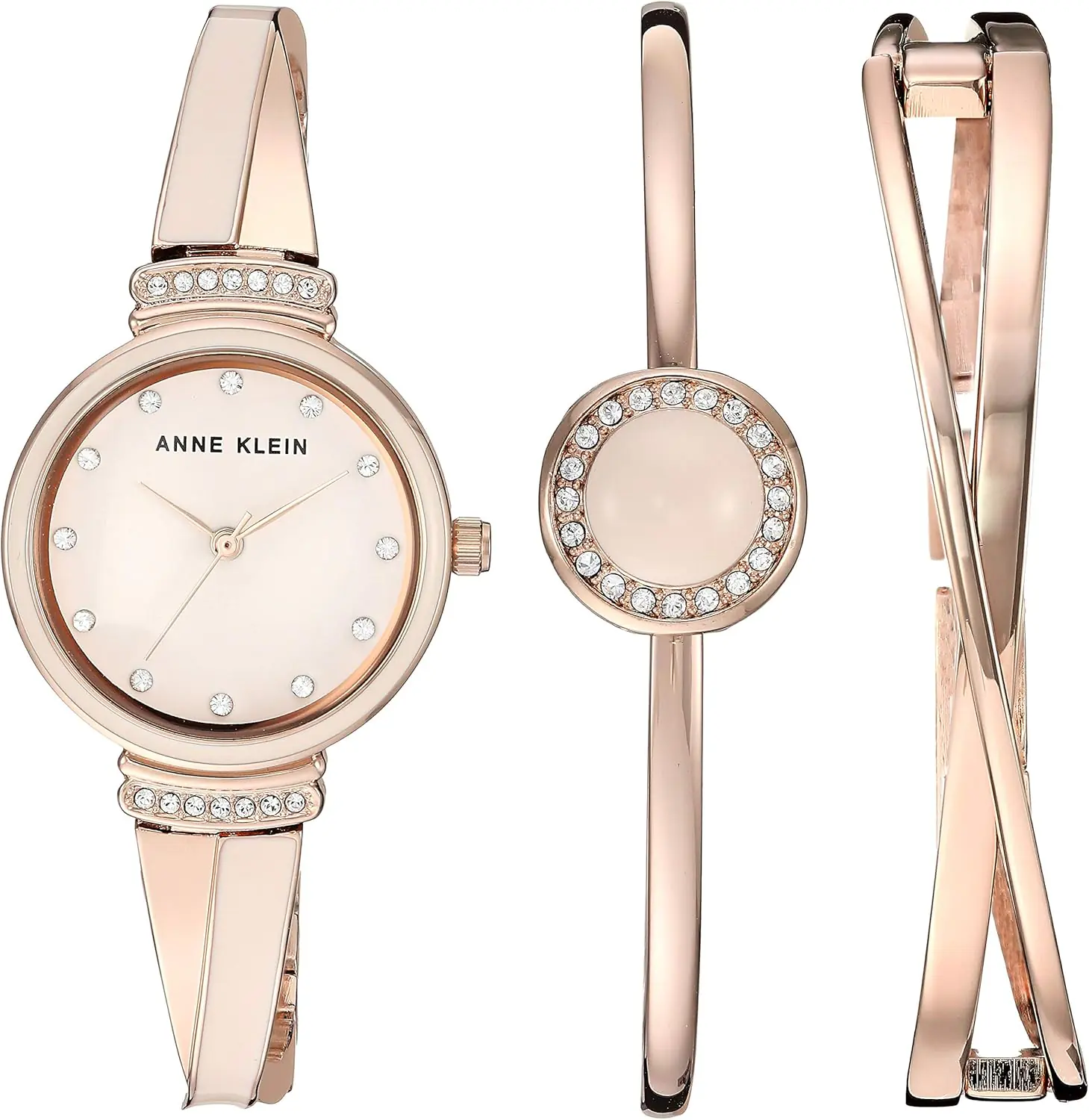 Anne Klein Womens Premium Crystal Accented Watch And Bangle Set 1