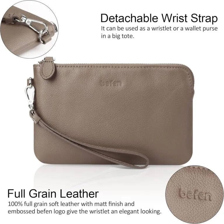 befen Women’s Genuine Leather Wristlet Clutch Review