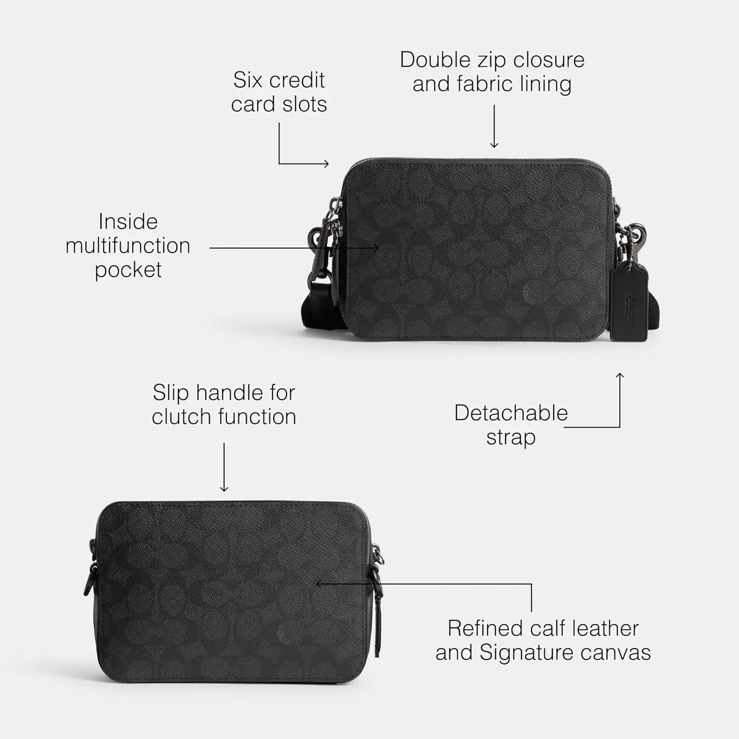 Coach Charter Crossbody Charcoal 3