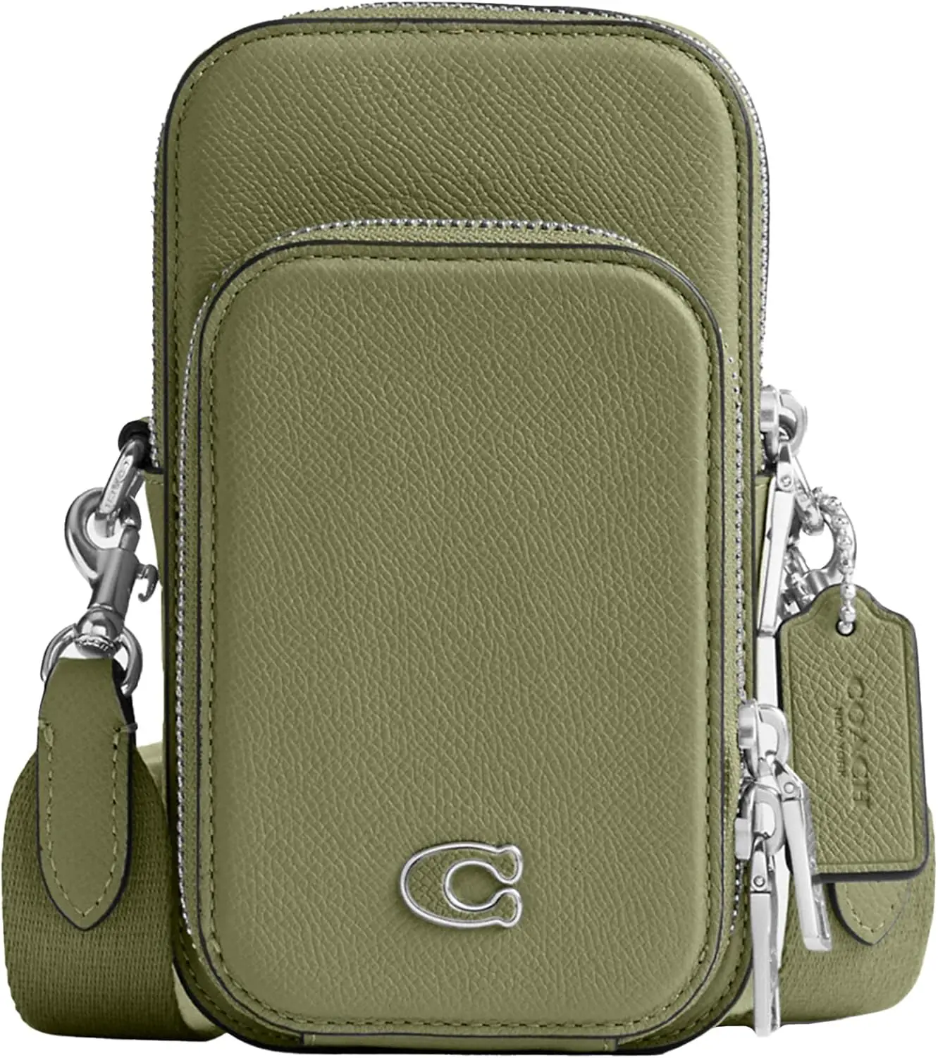 Coach Mens Phone Crossbody Bag In Crossgrain Leather