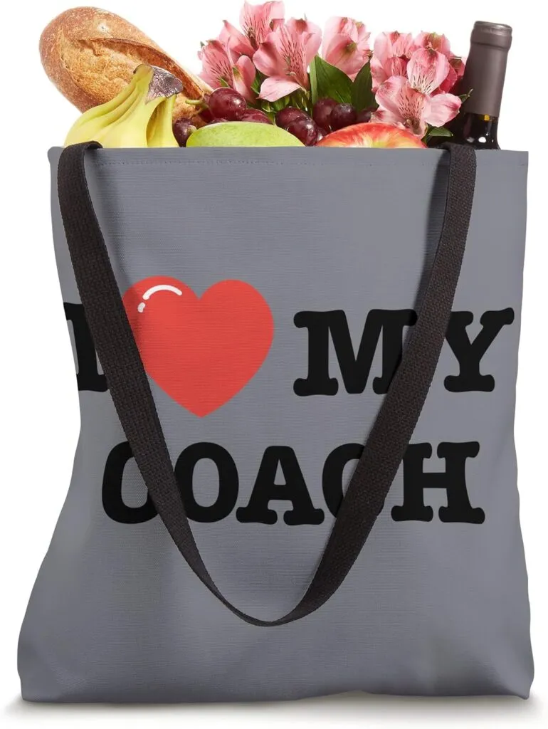 I Love My Coach Love Heart Tote Bag 5