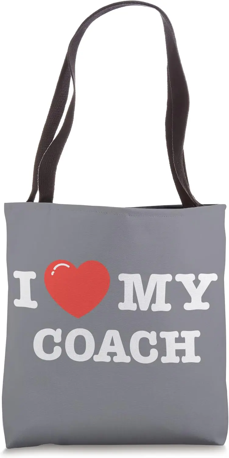 I Love My Coach Love Heart Tote Bag