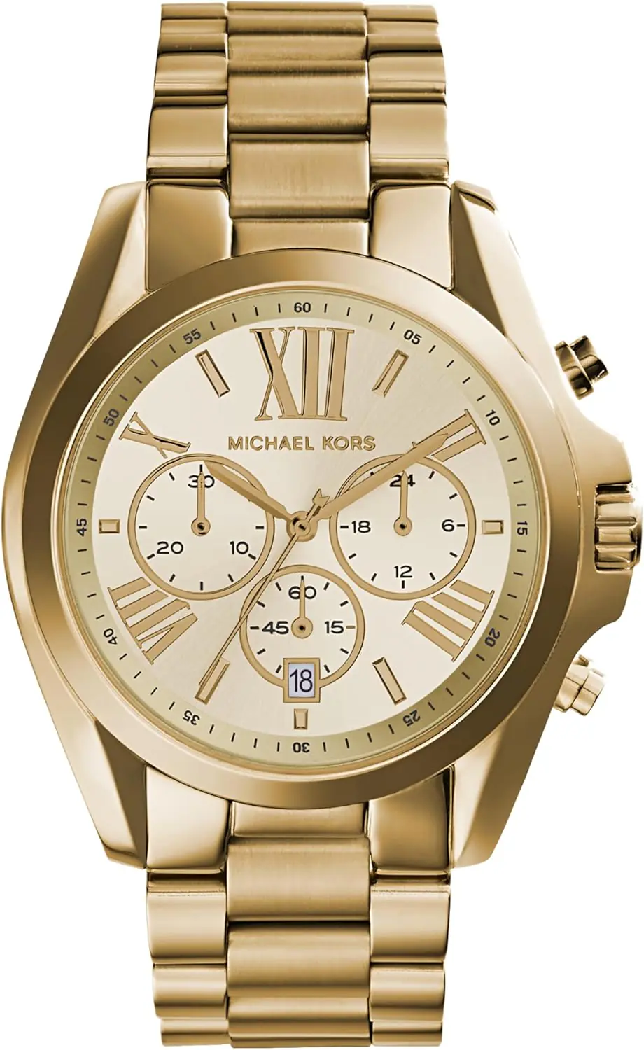 Michael Kors Bradshaw Chronograph Gold Tone Stainless Steel Womens Watch Model Mk5605