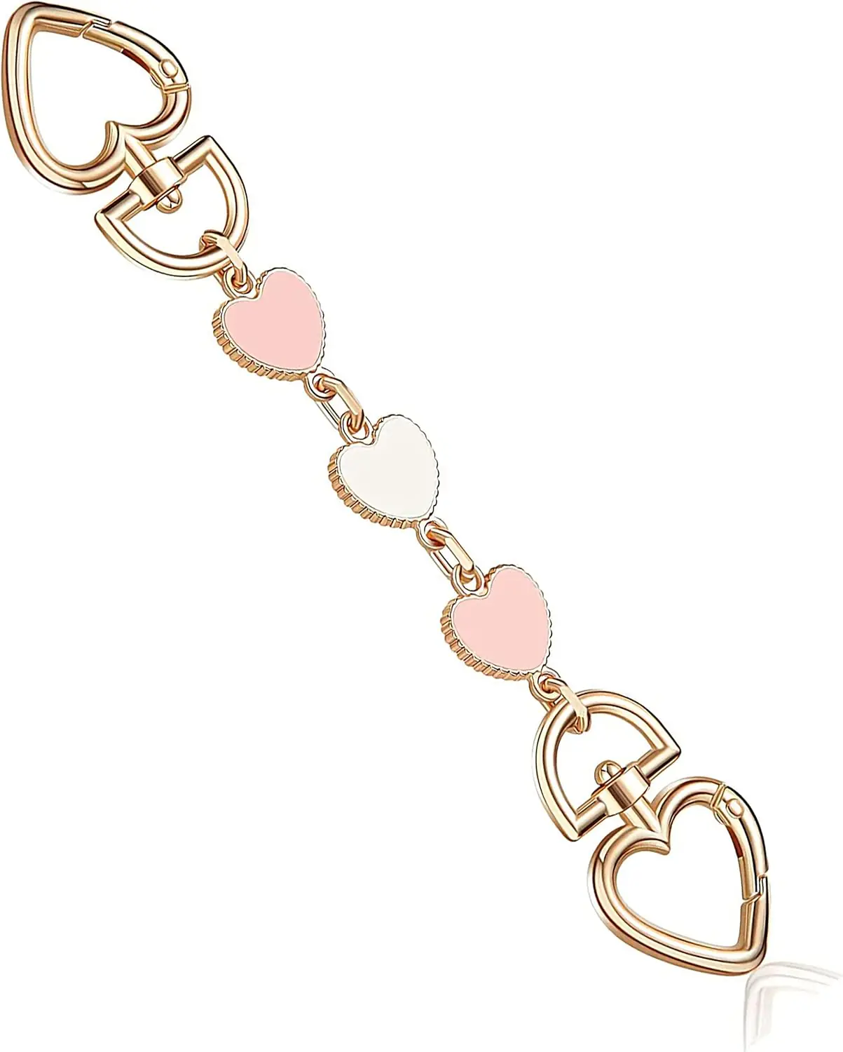 Songkisszq Purse Chainbag Extender Purse Chain Strap For Women Crossbody Bags Purse Shoulder Belt Chain Pink Heart