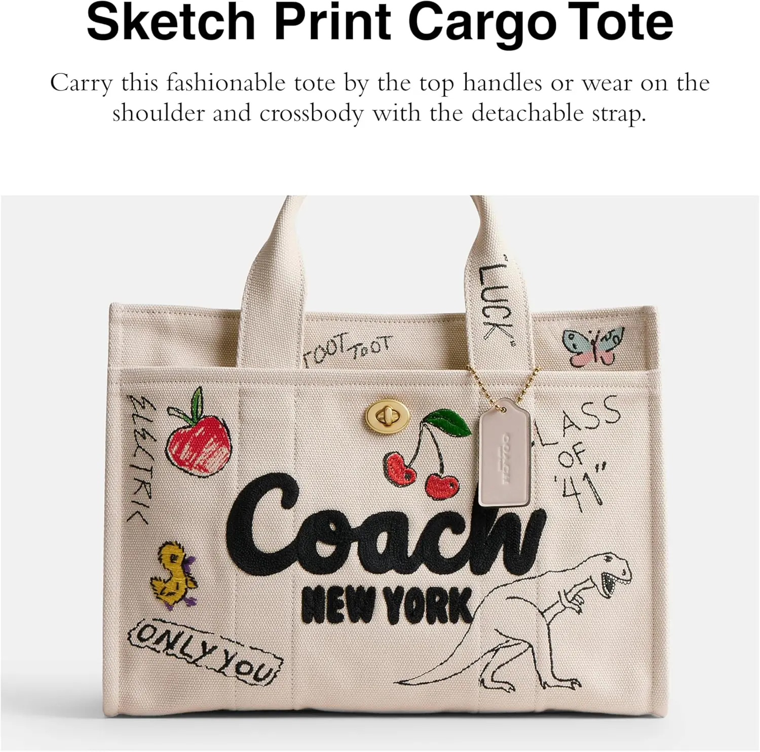 Coach Womens Sketch Print Cargo Tote 3
