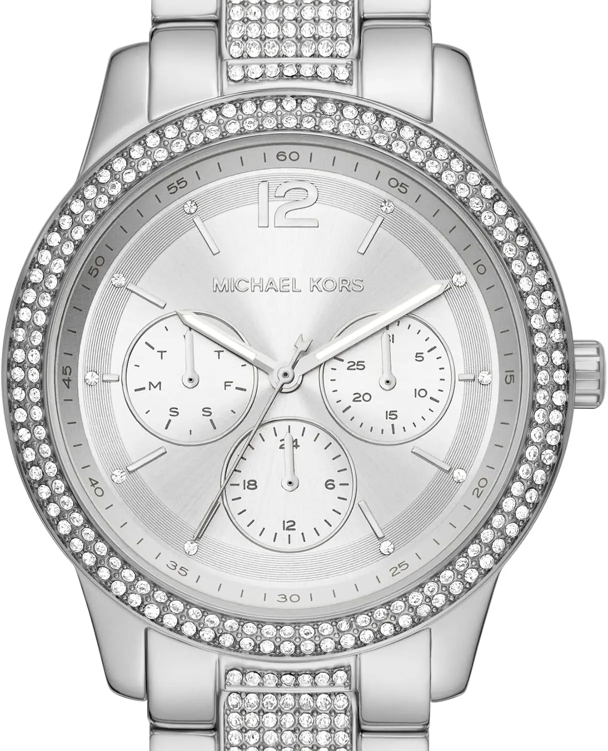 Michael Kors Tibby Womens Watch Stainless Steel And Pave Crystal Multifunction Watch For Women 3
