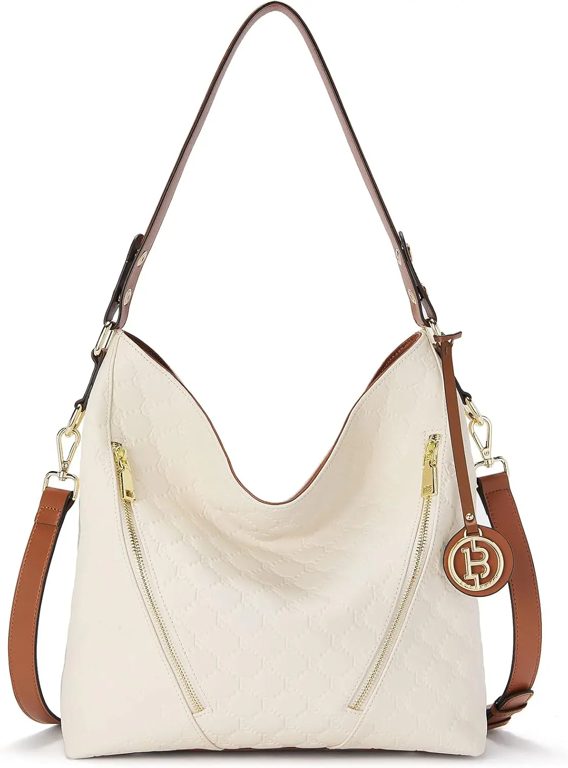 Bostanten Women Leather Handbag Designer Large Hobo Purses Shoulder Bag Brown