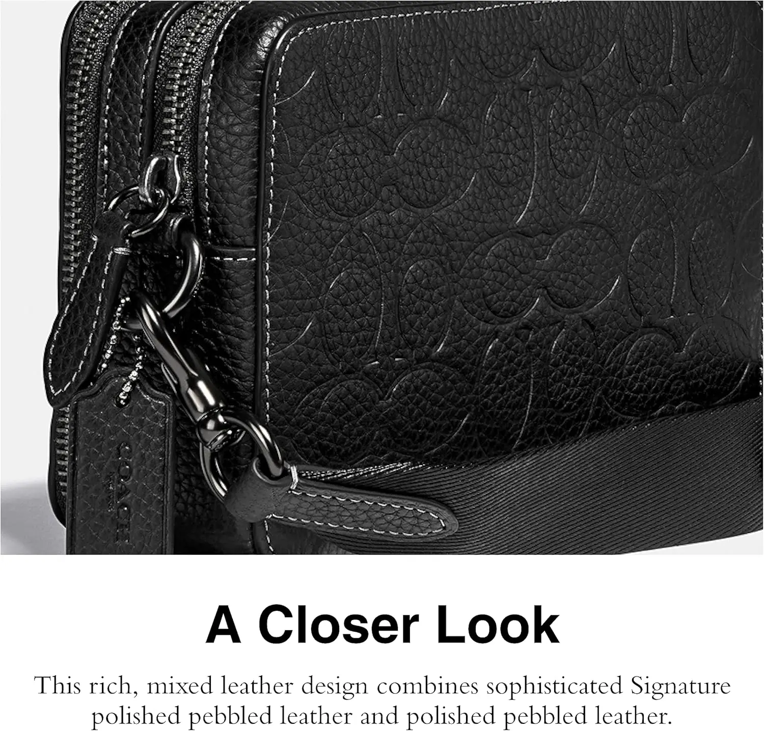 Coach Charter Crossbody In Signature Leather Black 1
