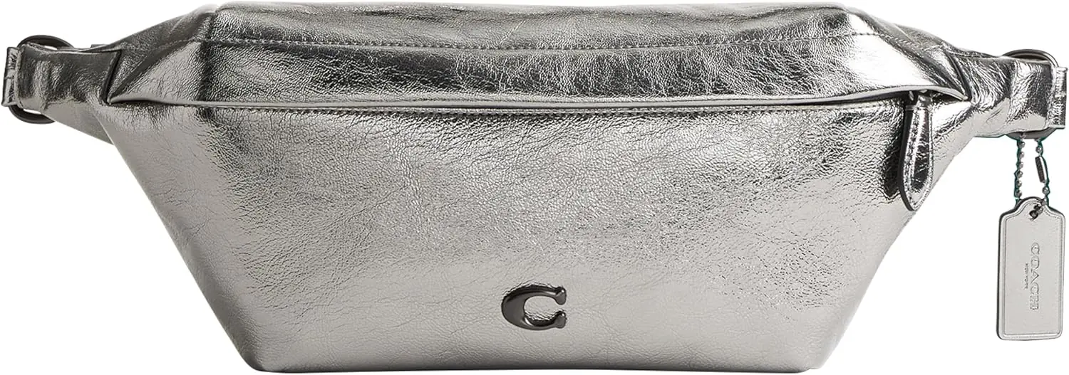 Coach Hall Belt Bag In Metallic Crinkle Leather