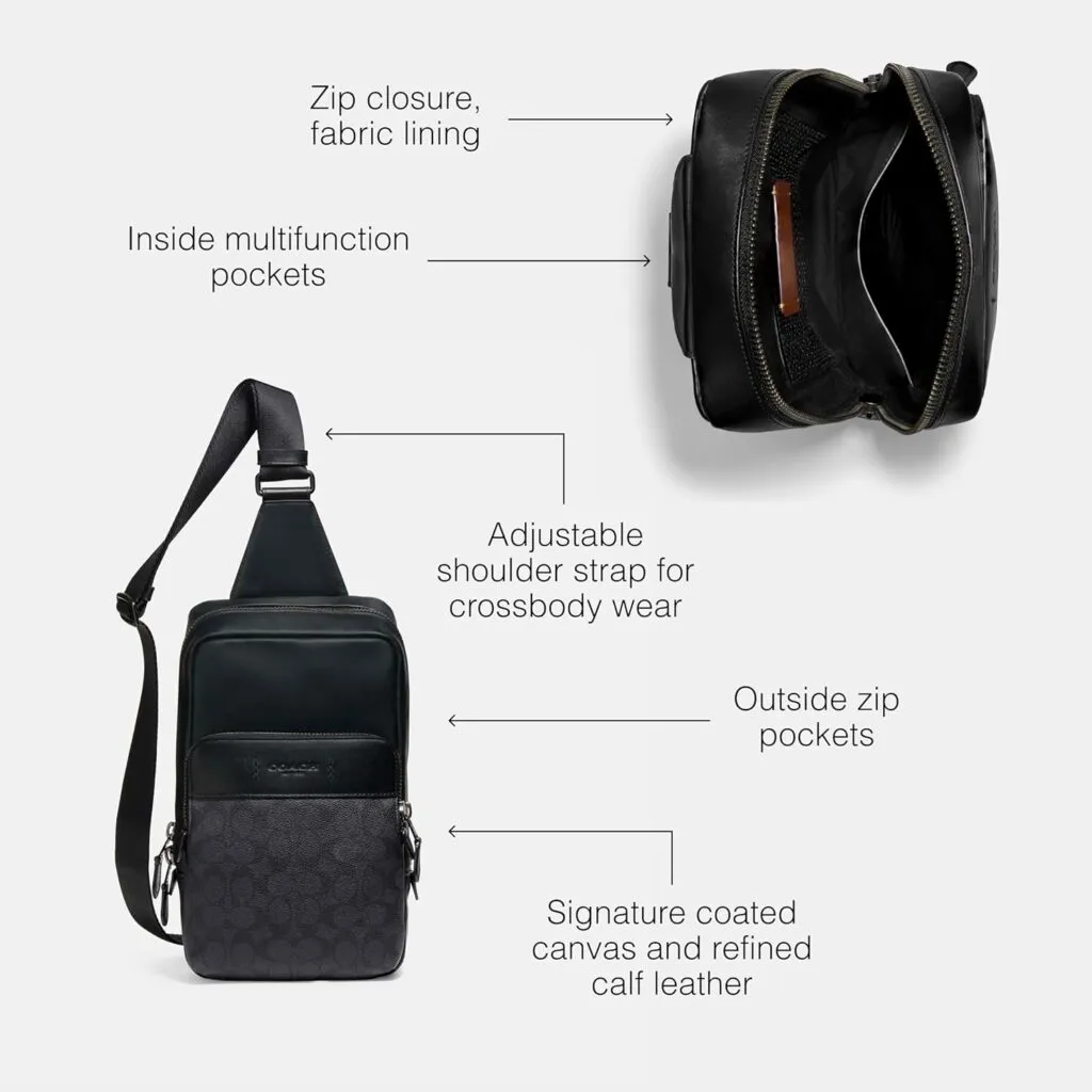 Coach Mens Signature Gotham Pack Jicharcoalblack 2