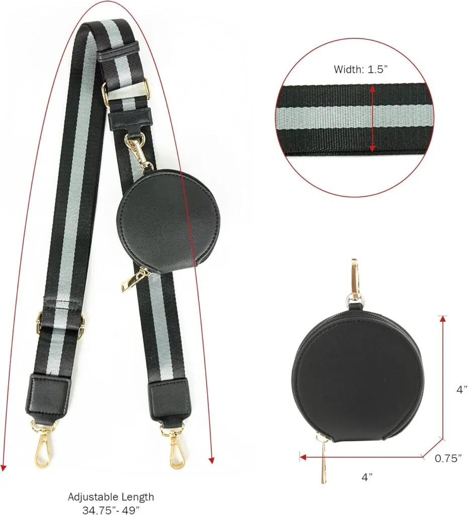 Evve Wide Replacement Straps For Handbags With Coin Purse For Over Shoulder Crossbody Bag Guitar Style Adjustable Length 1