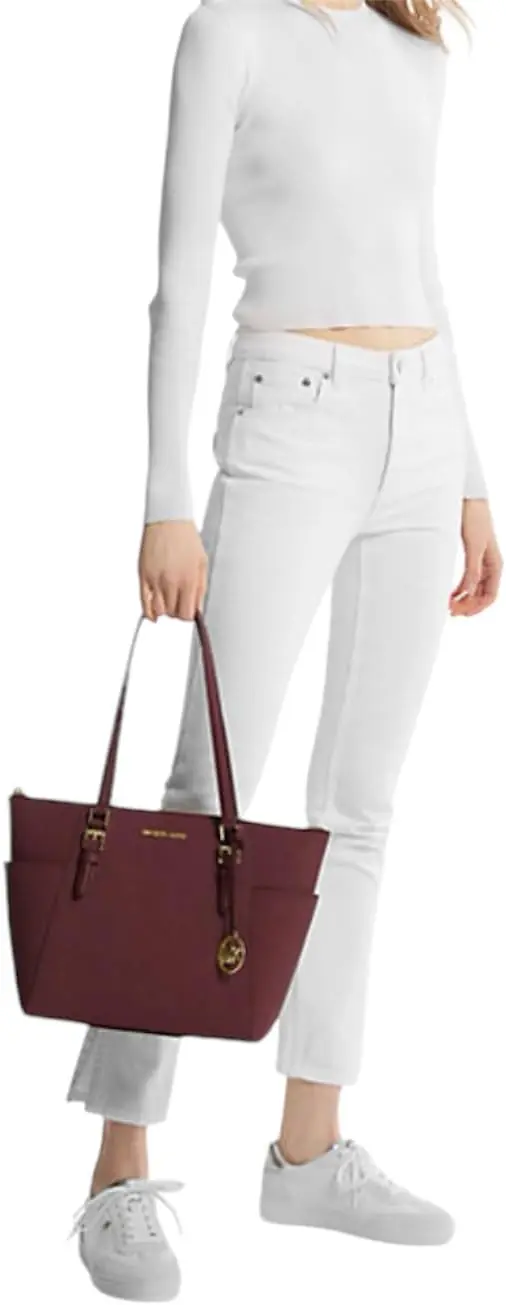 Michael Kors Charlotte Große Tasche mit Reißverschluss Ochsenblut 2
