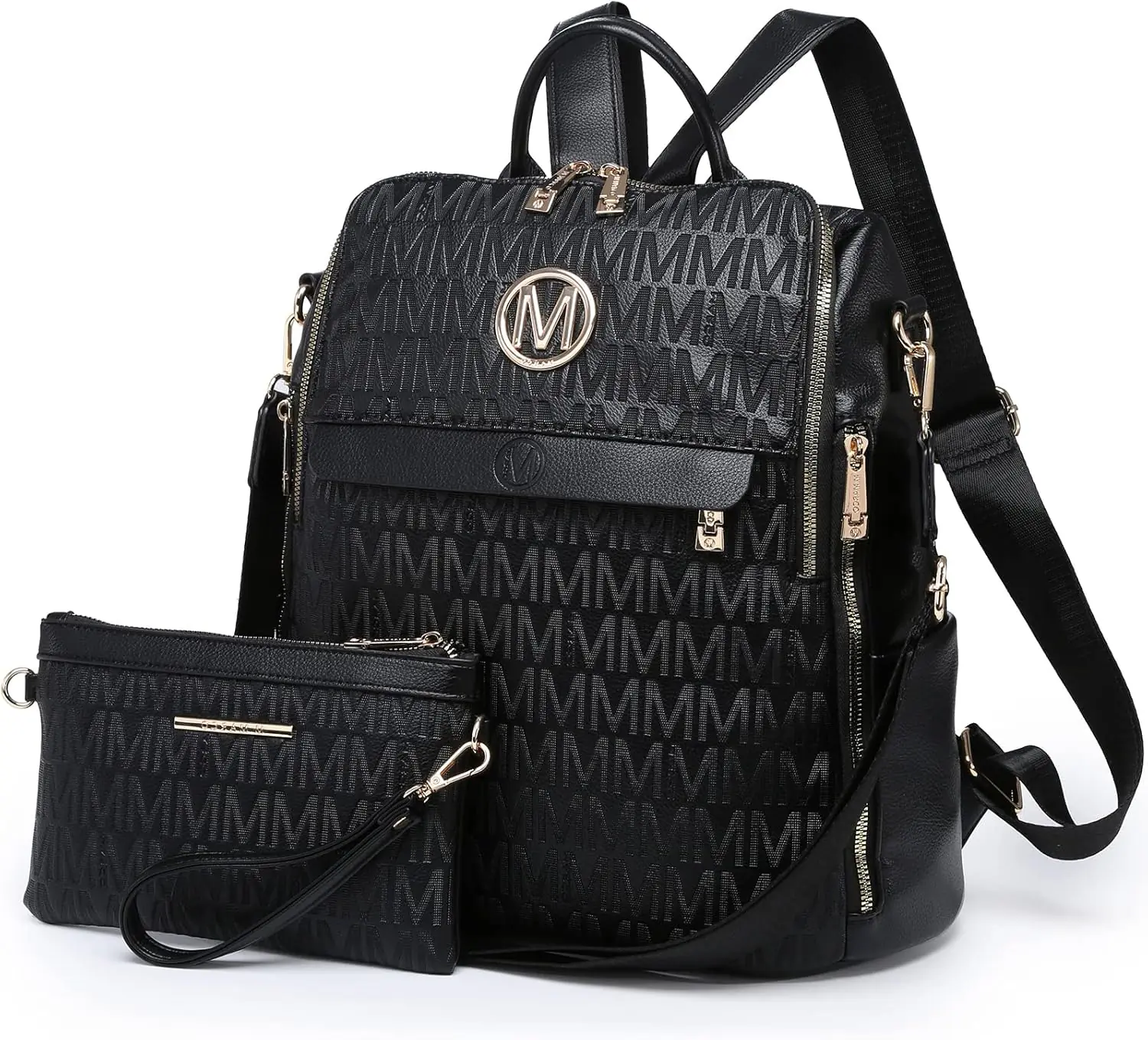 Mkp Women Fashion Backpack Purse Pu Leather Convertible Medium Ladies Rucksack Travel Shoulder Bags Handbag And Purse 2p