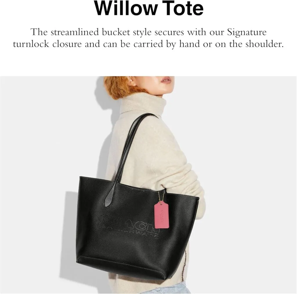 Coach Womens Polished Pebble Leather Willow Tote