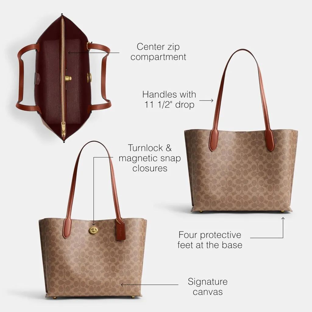 Coach Womens Polished Pebble Leather Willow Tote