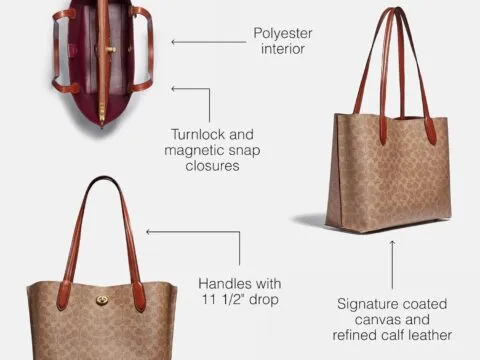 Bolso Tote Willow de cuero pulido para mujer de Coach 5