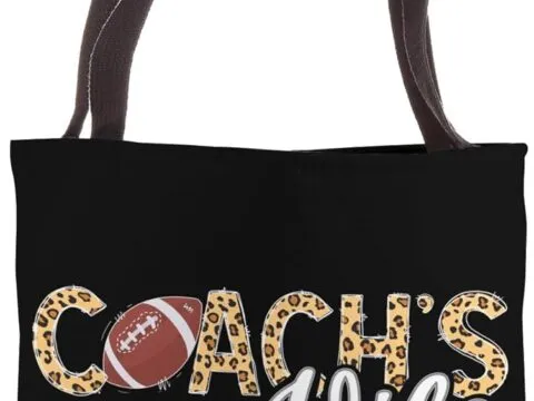Football Coachs Wife Leopard Football Coach Wife Tote Bag