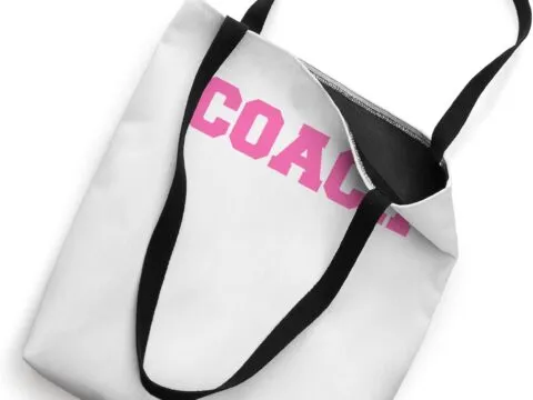 Revisión de la bolsa de mano Coaches con letras rosa fuerte