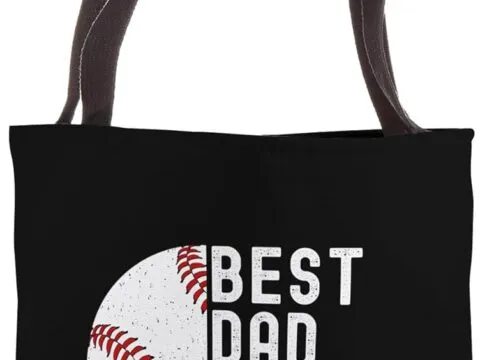 Best Dad Coach Ever Funny Baseball Fathers Day Tote Bag